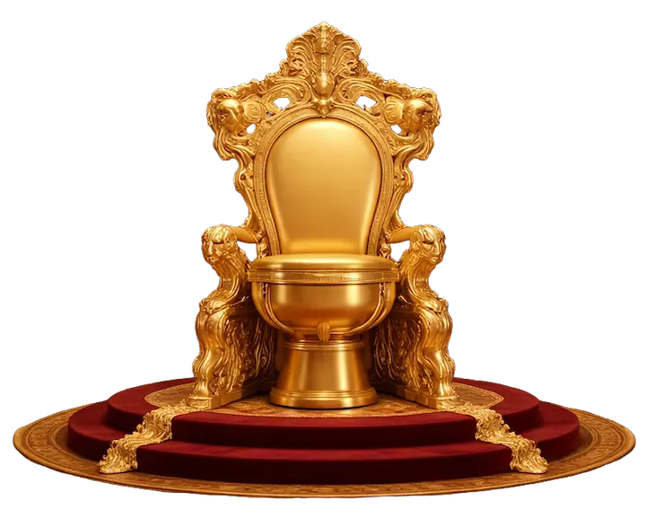 A luxurious toilet chair in an opulent setting